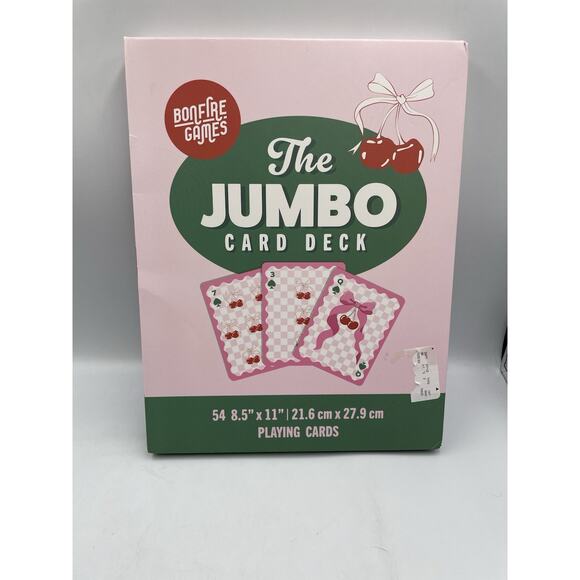 Bonfire Games Jumbo Card Deck 52 Cards + 2 Jokers 8.5 x 11 Inch NEW In Box - Picture 1 of 7